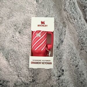 Stanley Red and White Tumbler Keychain